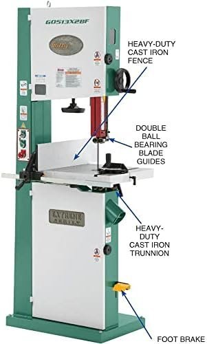 B006SJFP1G-3-1756159557056.jpg Grizzly Industrial G0513X2BF - 17" 2 HP Extreme-Series Bandsaw w/Cast-Iron Trunnion & Foot Brake - Image 8